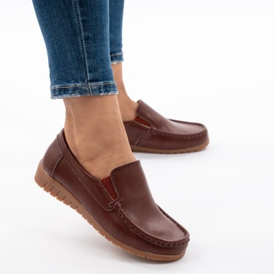 Pantofi Casual Piele Naturala Maro 1123