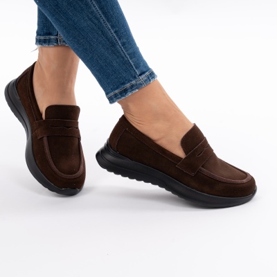 Pantofi Casual Piele Naturala Maro T-2810