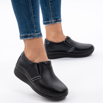 Pantofi Casual Piele Naturala Negri F001-420