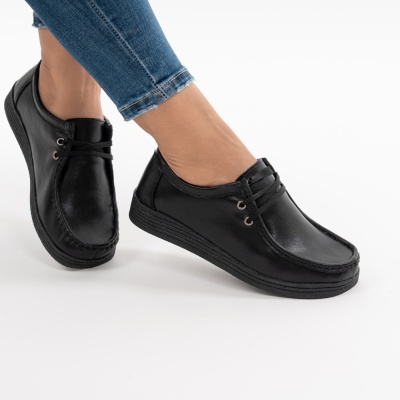 Pantofi Casual Piele Naturala Negri NT1305