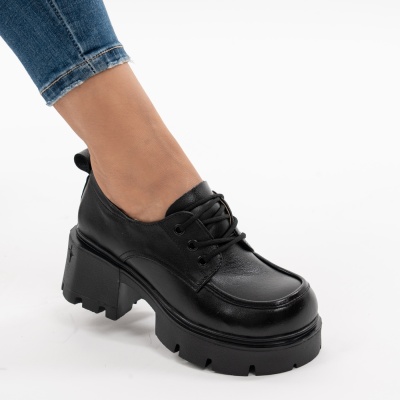 Pantofi Casual Piele Naturala Negru AN50318