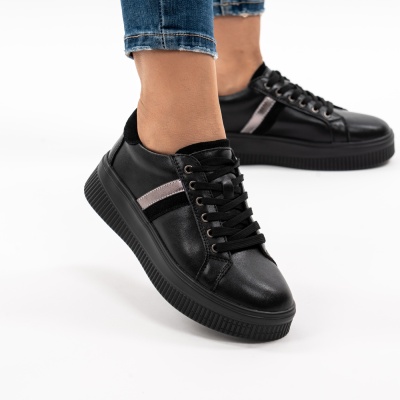 Pantofi Casual Piele Naturala Negru F001-971