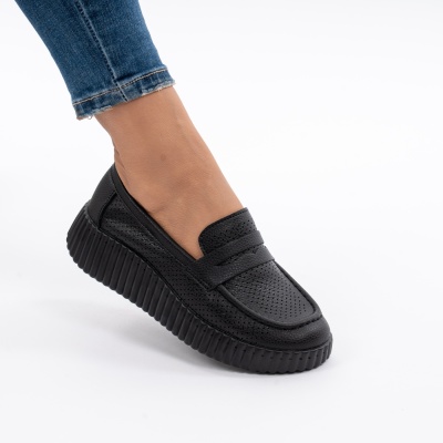 Pantofi Casual Piele Naturala Negru MM261