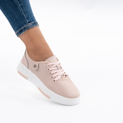 Pantofi Casual Piele Naturala Roz AN2308