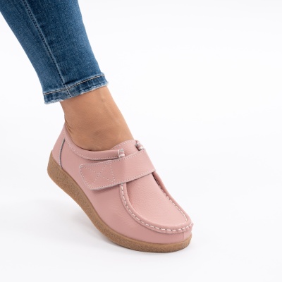 Pantofi Casual Piele Naturala Roz WK 213C