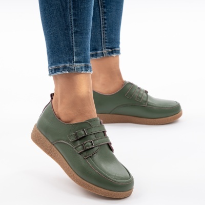 Pantofi Casual Piele Naturala Verde 8512