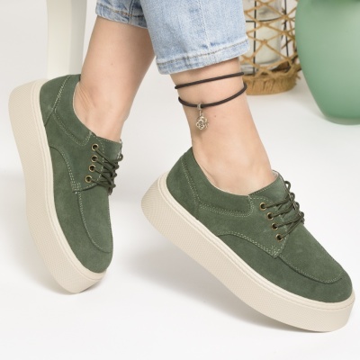 Pantofi Casual Piele Naturala Verde An2518