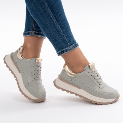 Pantofi Casual Piele Naturala Verde F001-892