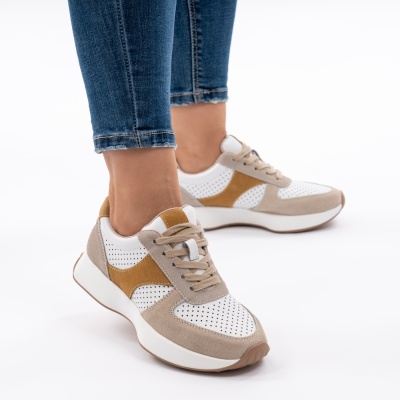 Pantofi Casual Piele Naturala Yellow AN561