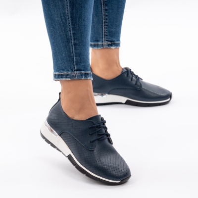 Pantofi Dama Piele Naturala Albastri 6213