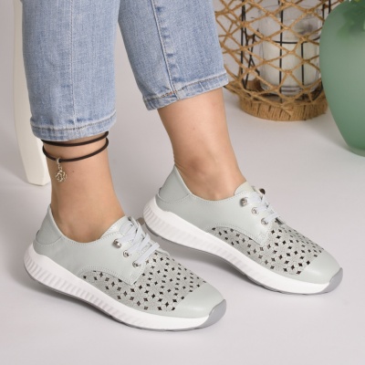 Pantofi Piele Naturala Blue A046