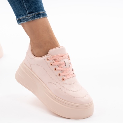 Pantofi Piele Naturala Talpa Comoda Roz AN2528