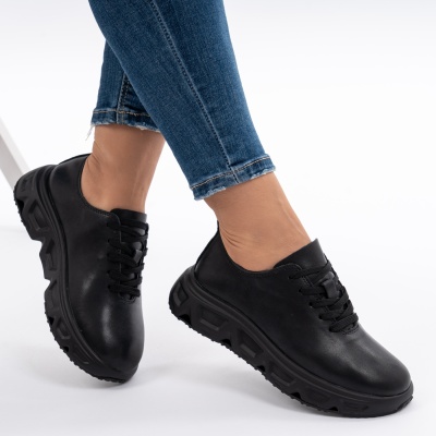 Pantofi Piele Naturala Talpa RELAX F002-534 Negri