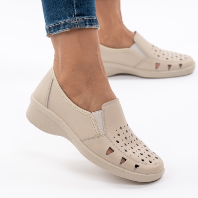 Pantofi Sport Piele Naturala 02-13 Bej