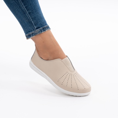 Pantofi Sport Piele Naturala 72-06 Bej