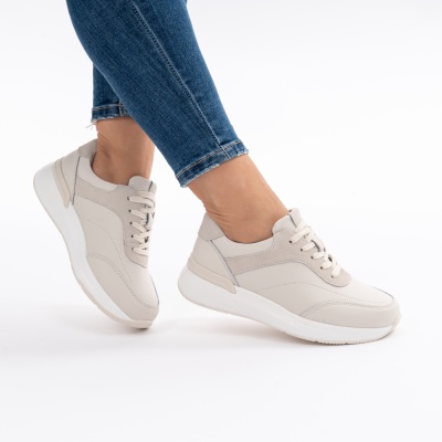 Pantofi Sport Piele Naturala Bej  F001-948