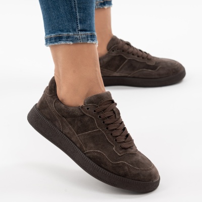 Pantofi Sport Piele Naturala Maro R831