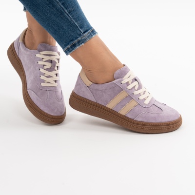 Pantofi Sport Piele Naturala Mov AN8790