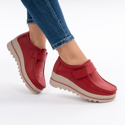 Pantofi Talpa Comoda Piele Naturala MM218 Rosu