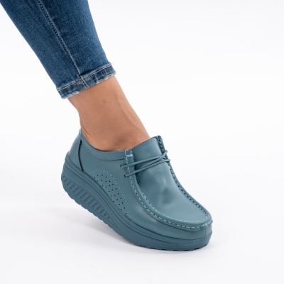 Pantofi Talpa Ortopedica Piele Naturala AN388 Blue