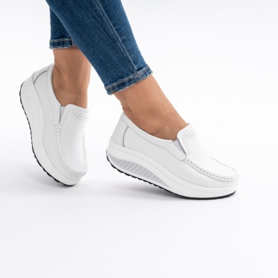Pantofi Talpa Ortopedica Piele Naturala AN522-2 Alb