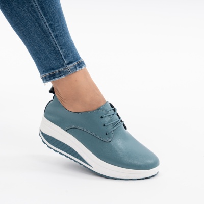 Pantofi Talpa Ortopedica Piele Naturala G698 Blue
