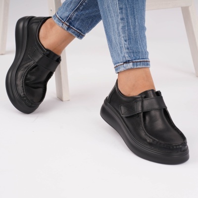 Pantofi Talpa Ortopedica Piele Naturala Negri 253