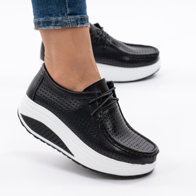 Pantofi Talpa Ortopedica Piele Naturala Negri MM264