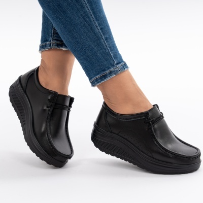 Pantofi Talpa Ortopedica Piele Naturala PL 42 Black