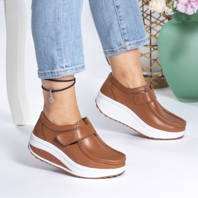 Pantofi Talpa Ortopedica Piele Naturala PL 58 Camel 