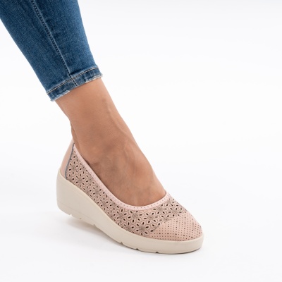 Pantofi Talpa Ortopedica Piele Naturala Roz AN3129