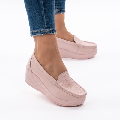 Pantofi Talpa Ortopedica Piele Naturala ROZ H17-89