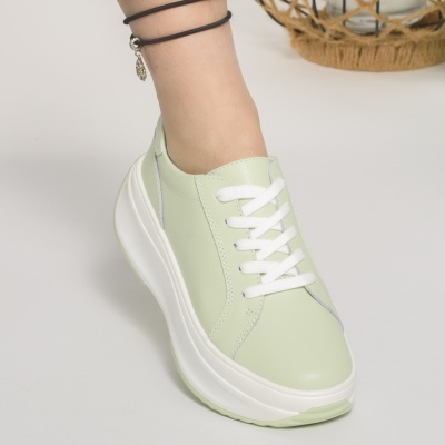 Pantofi Talpa Ortopedica Piele Naturala Verde 6855