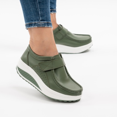 Pantofi Talpa Ortopedica Piele Naturala Verde PL58