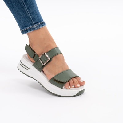 Pantofi Tip Sandale Piele Naturala Talpa Comoda AN122 Verde