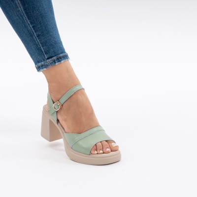 Pantofi Tip Sandale Piele Naturala Talpa Comoda AN2510-7 Verde