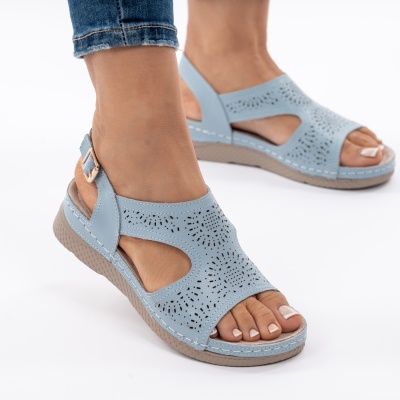 Pantofi Tip Sandale Piele Naturala Talpa Comoda AN2655 Blue