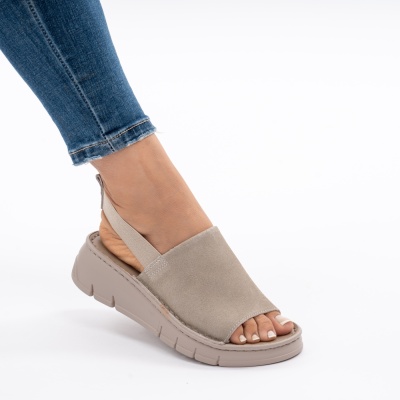 Pantofi Tip Sandale Piele Naturala Talpa Comoda D Bej F001-967