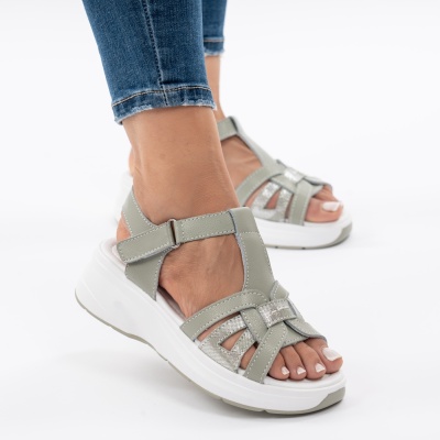 Pantofi Tip Sandale Piele Naturala Talpa Comoda JY57811 Verde