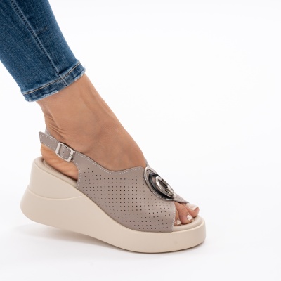 Pantofi Tip Sandale Piele Naturala Talpa Comoda T-2003 Dirty Pink