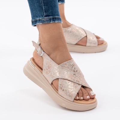 Pantofi Tip Sandale Piele Naturala Talpa Comoda T-8006-2 Roz