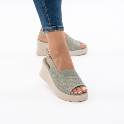 Pantofi Tip Sandale Piele Naturala Talpa Comoda T-8055-2 Verde