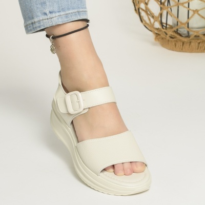 Sandale Piele Naturala Bej F001-797