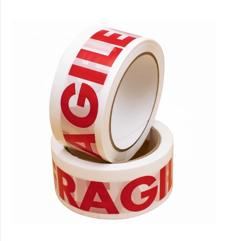 Banda adeziva Fragile, alba 48 mm x 60 m