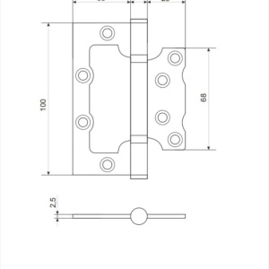 Set cu 2 balamale nichel mat, model universal - Img 2