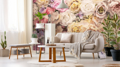 Papiers peints avec des roses pour une atmosphère confortable à la maison