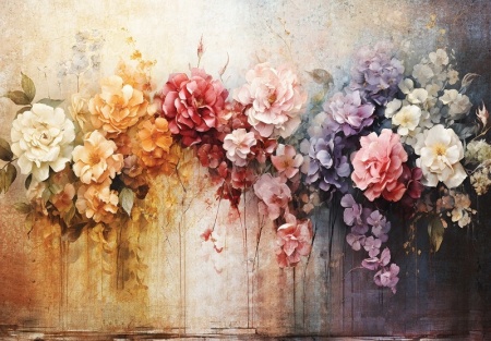 Papier peint Composition colorée de fleurs - 14873