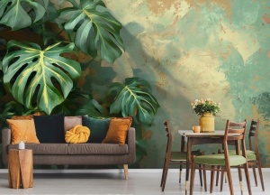 Papier Peint Panoramique XXL Nature Feuilles de Monstera - Photo Murale Intissé - Img 3