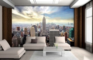 Papier Peint Panoramique XXL Villes de l'horizon de New York - Photo Murale Intissé - Img 2