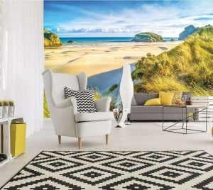 Papier Peint Photo Murale Mer Plage solitaire, sable blanc et ciel bleu - 10248 - Img 2
